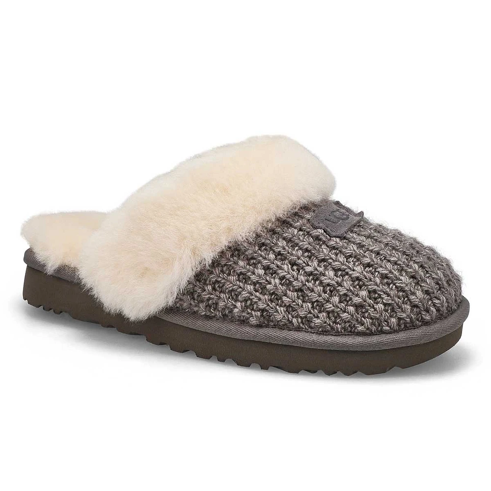 Womens Cozy Slip On Slipper -Charcoal