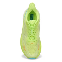 Womens  Clifton 9 Lace Up Performance Sneaker - Lettuce/Solar Flare