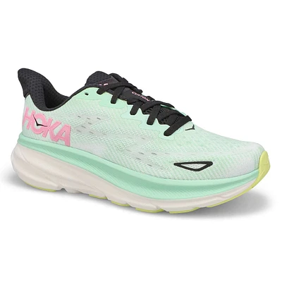 Womens  Clifton 9 Lace Up Performance Sneaker - Mint Fluorite/Snow Melt