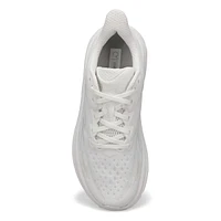 Womens Clifton 9 Lace Up Performance Sneaker - White/White