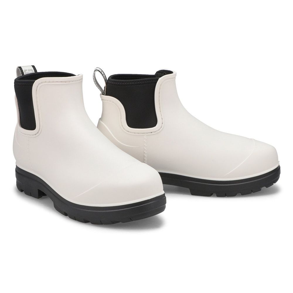 Womens Droplet Chelsea Rain Boot - White