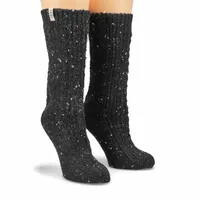 Womens Radell Cable Knit Sock - Black Speckle