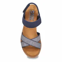 Womens Desert Kiss Cross Strap Sandal - Navy/Multi