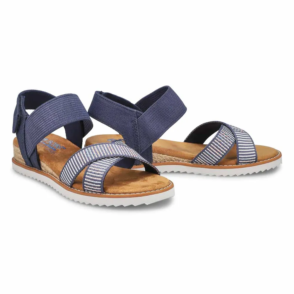 Womens Desert Kiss Cross Strap Sandal - Navy/Multi