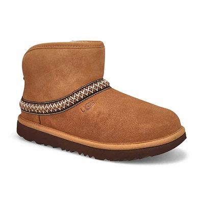 Girls Mini Crescent Sheepskin Boot - Chestnut