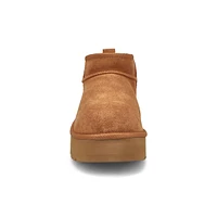 Girls Ultra Mini Platform Sheepskin Boot - Chestnut