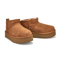 Girls Ultra Mini Platform Sheepskin Boot - Chestnut