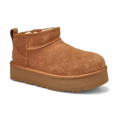 Girls Ultra Mini Platform Sheepskin Boot - Chestnut