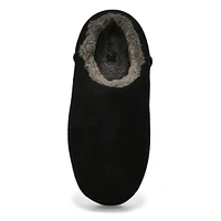 Womens  Pumped Slide Platform Slipper - Black