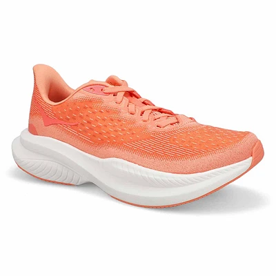 Womens Mach 6 LA Lace Up Performance Sneaker - Guava/White