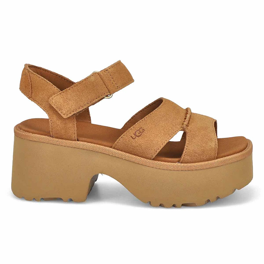 Womens New Heights Ankle Strap Platform Sandal - Chestnut