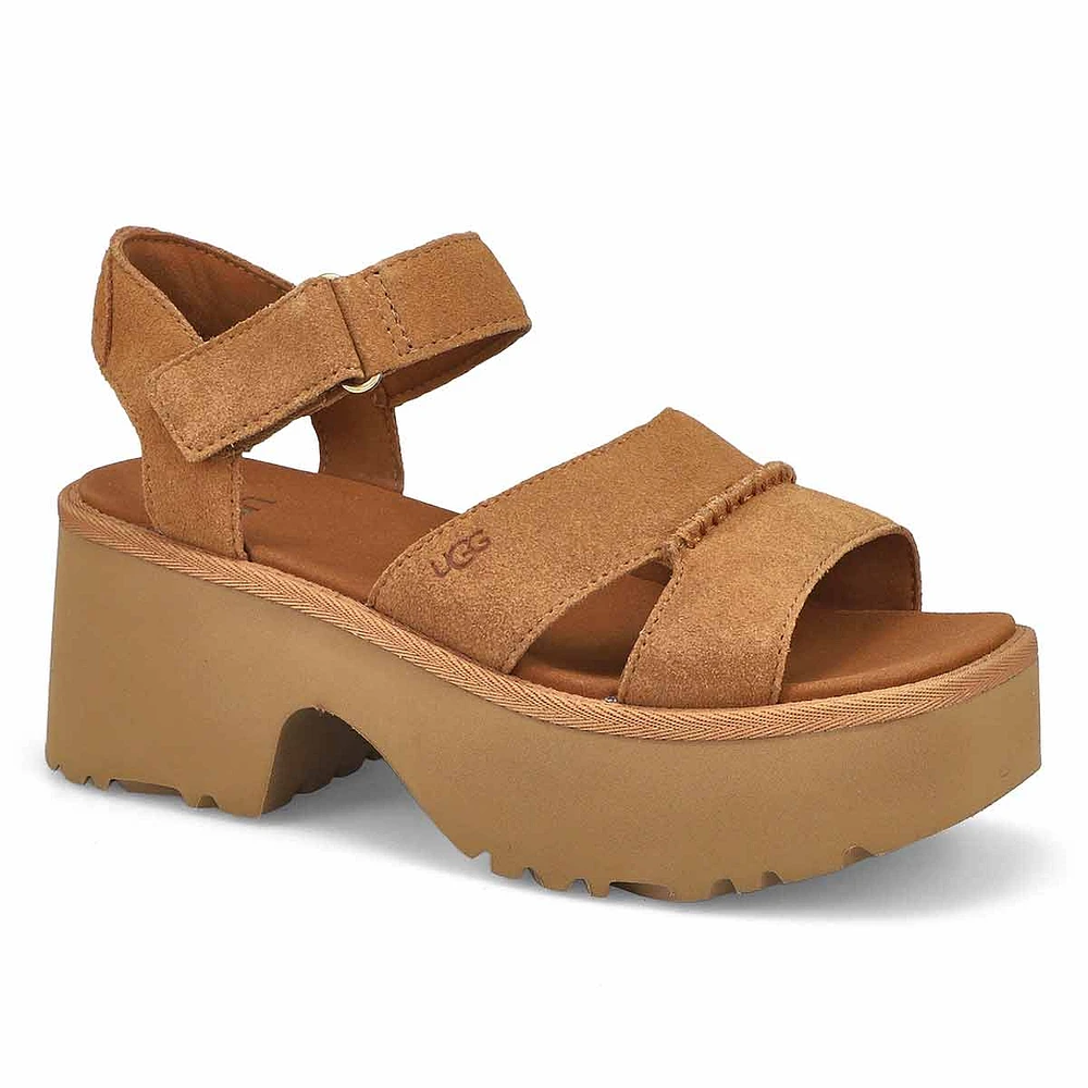 Womens New Heights Ankle Strap Platform Sandal - Chestnut