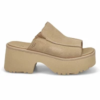 Womens New Heights Slide Platform Sandal - Mustard Seed