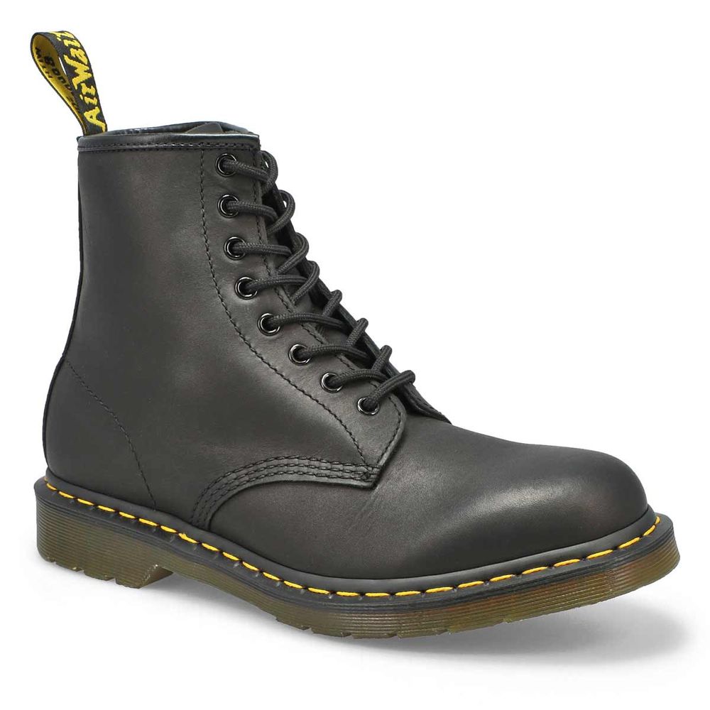 Mens 1460 8-Eye Leather Boot - Black Greasy