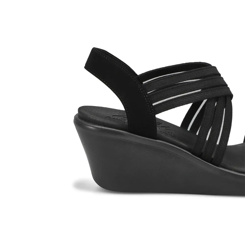 Womens Rumble On Day Flirt Sandal - Black/Black