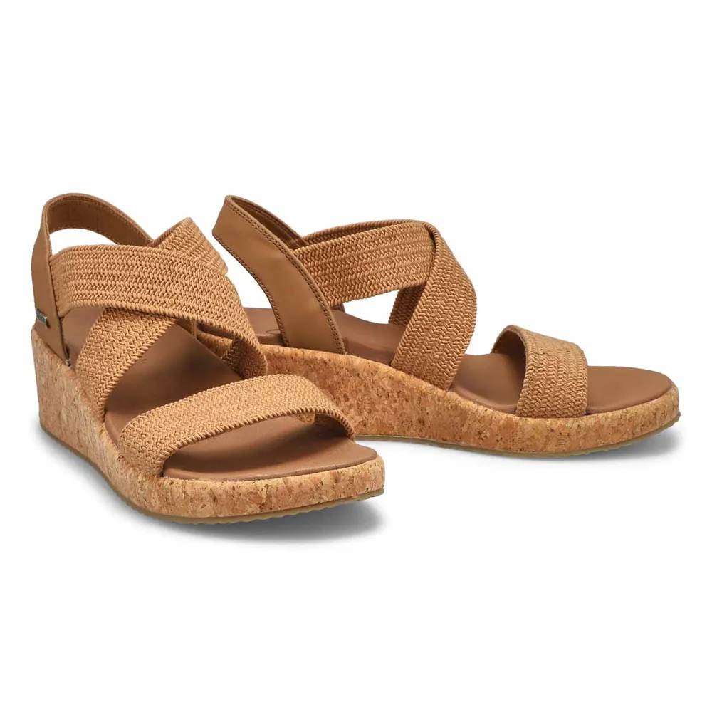 Womens Arch Fit Beverlee Wedge Sandal - Tan