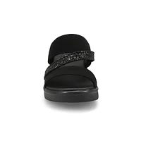 Womens Rumble On Social Glam Wedge Sandal - Black