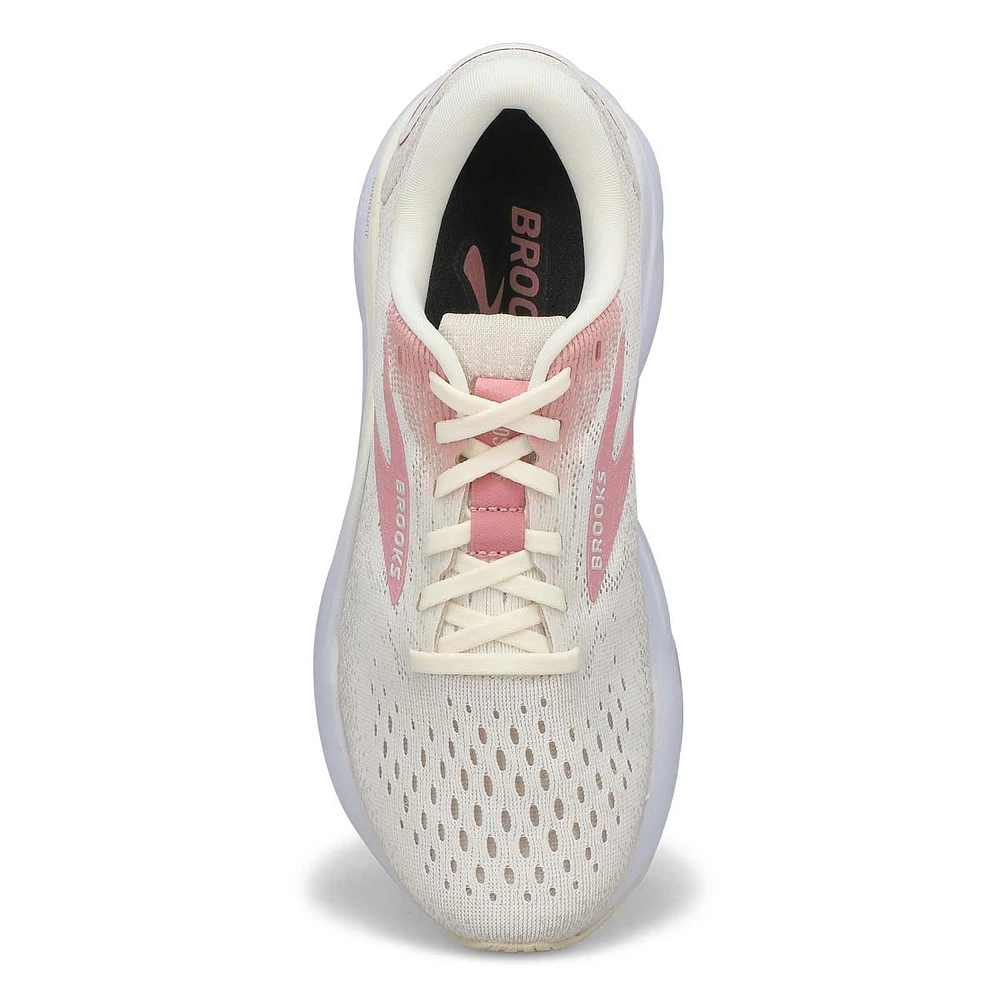 Womens  Ghost 16 Lace Up Performance Sneaker - Khaki White/Pink