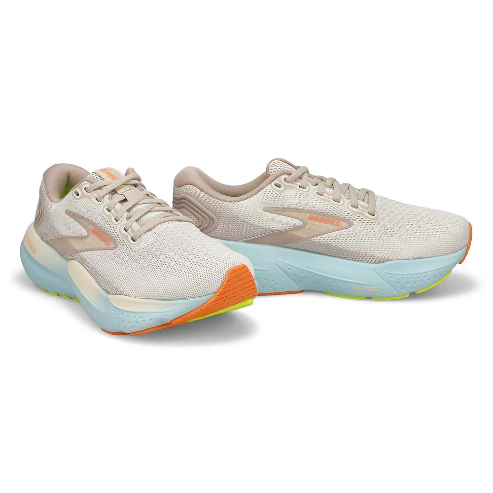 Womens  Glycerin 21 Lace Up Performance Sneaker - Coconut/Aqua/Autumn Sunset