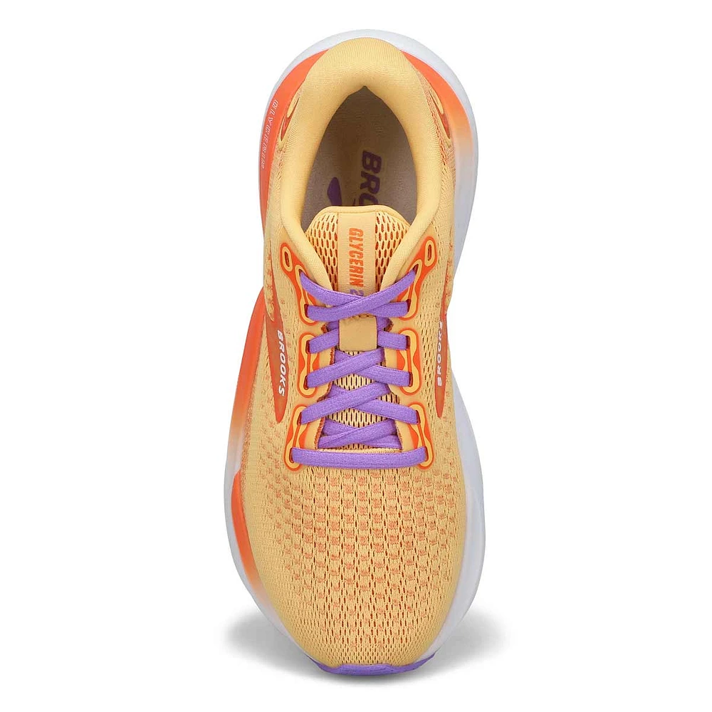 Womens  Glycerin 21 Lace Up Performance Sneaker - Orange/Lavender/White