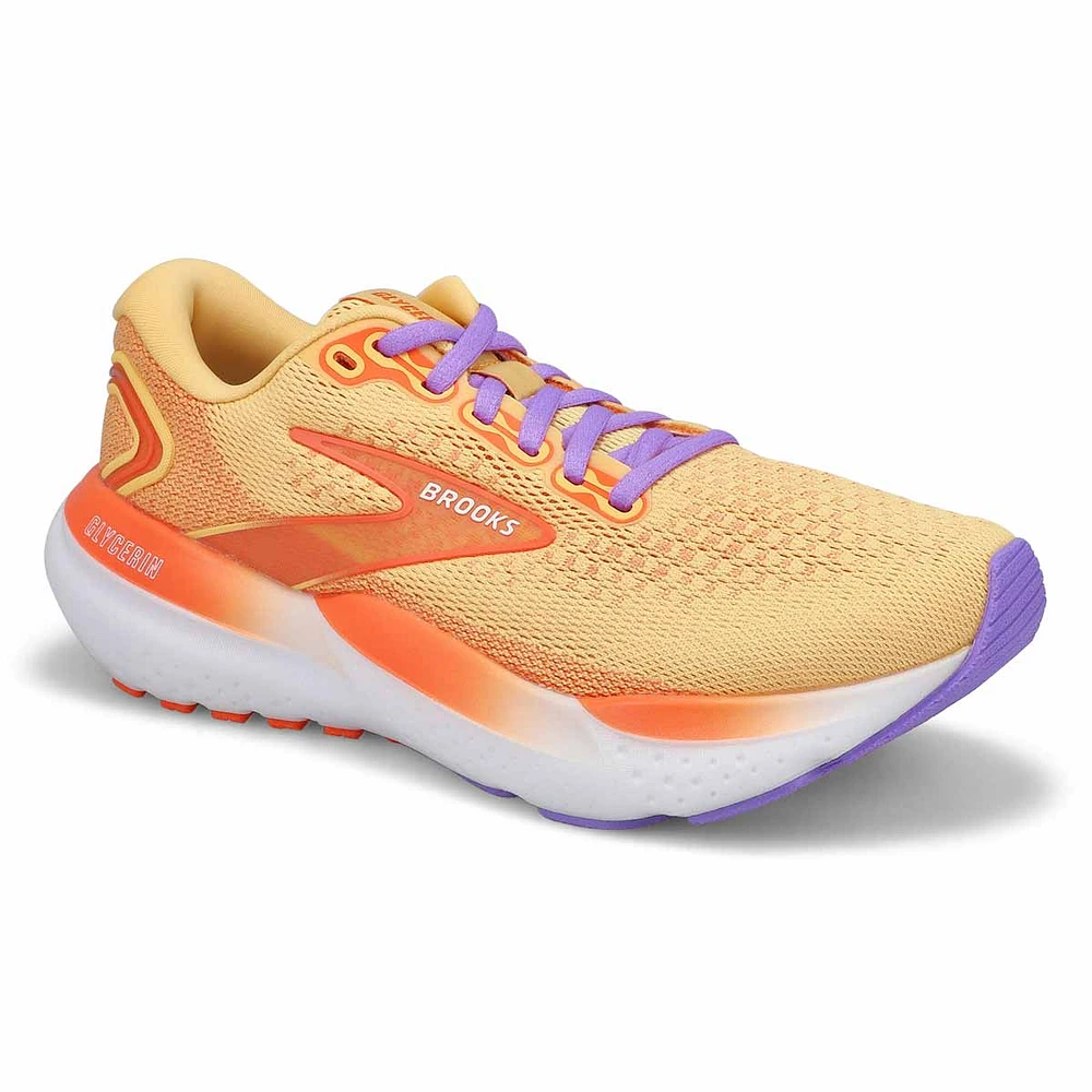 Womens  Glycerin 21 Lace Up Performance Sneaker - Orange/Lavender/White