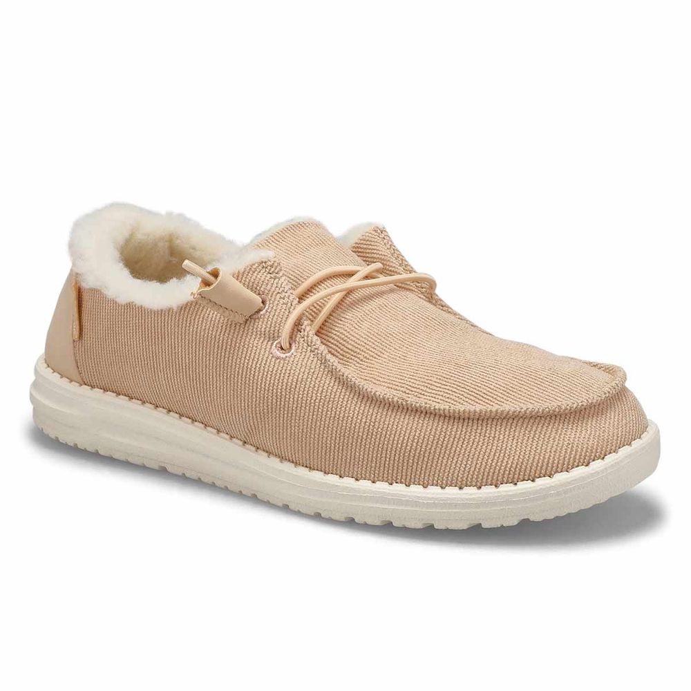 Womens Wendy Corduroy Casual Shoe - Cream