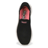 Womens  Go Walk Flex Sunset Rose Slip-Ins Sneaker - Black/Pink