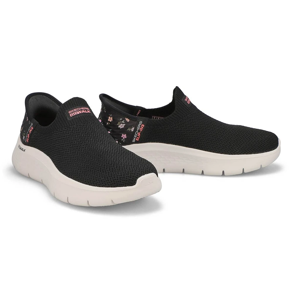 Womens  Go Walk Flex Sunset Rose Slip-Ins Sneaker - Black/Pink