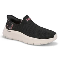 Womens  Go Walk Flex Sunset Rose Slip-Ins Sneaker - Black/Pink