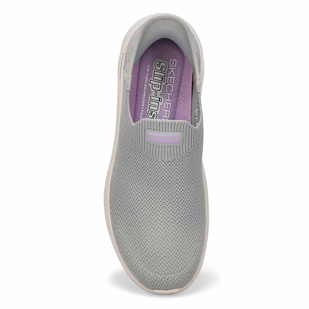 Womens Go Walk Flex Sunset Rose Slip-Ins Sneaker - Grey/Lavender