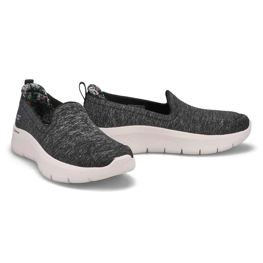 Womens Go Walk Flex Slip On Sneaker - Black/White