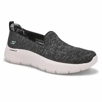 Womens Go Walk Flex Slip On Sneaker - Black/White