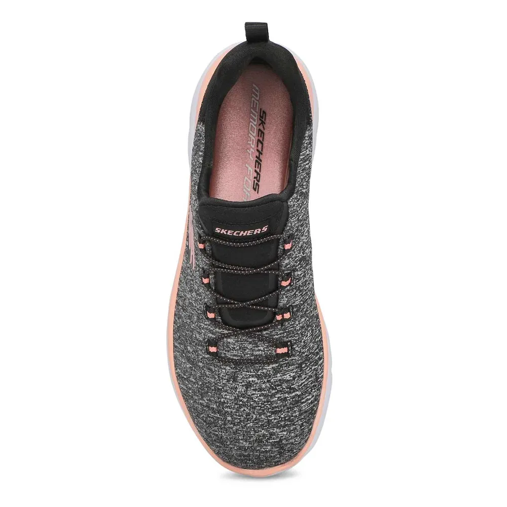 Womens Quick Getaway Sneaker - Black/Coral