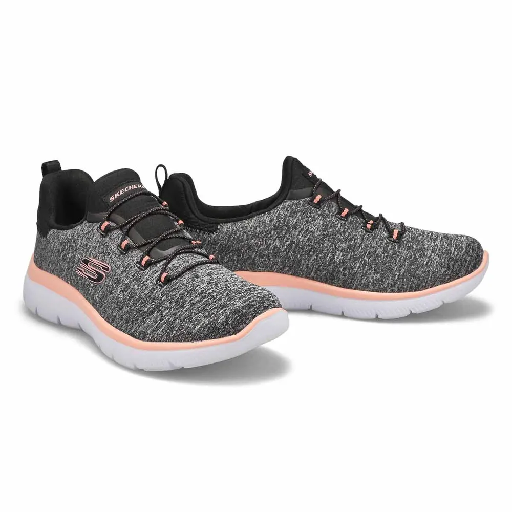 Womens Quick Getaway Sneaker - Black/Coral