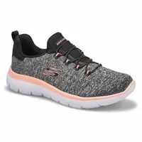 Womens Quick Getaway Sneaker - Black/Coral