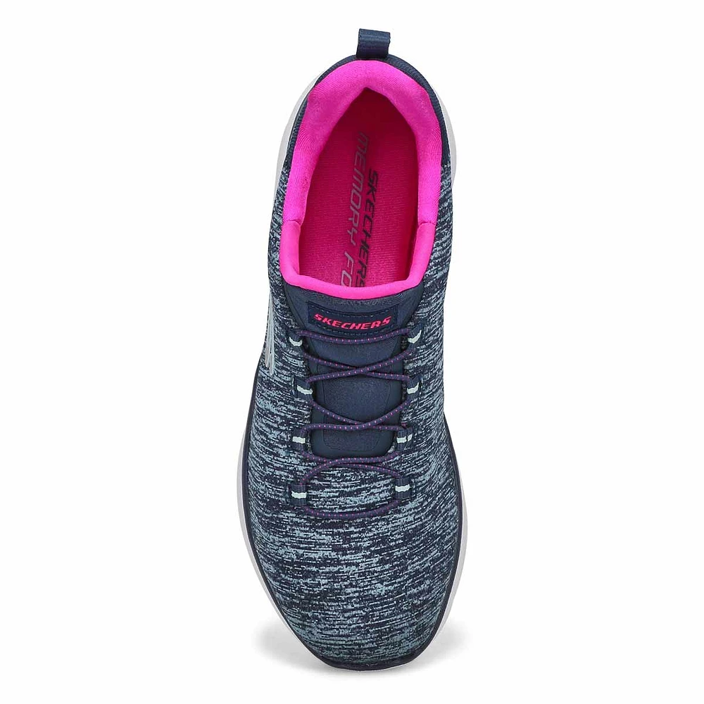 Womens  Quick Getaway Slip On Sneaker - Navy/Hot Pink