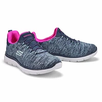 Womens  Quick Getaway Slip On Sneaker - Navy/Hot Pink