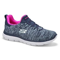 Womens  Quick Getaway Slip On Sneaker - Navy/Hot Pink