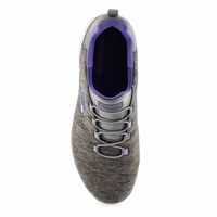 Womens Quick Getaway Wide Slip On Sneaker - Charcoal/Purple