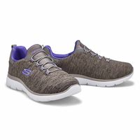 Womens Quick Getaway Wide Slip On Sneaker - Charcoal/Purple