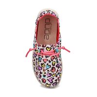 Girls Wendy Youth Casual Shoe-White/Leopard