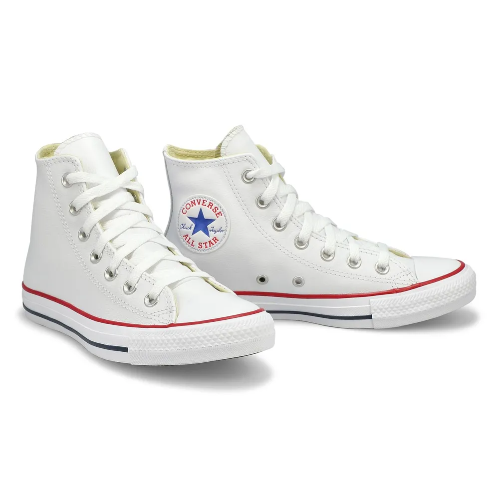 Mens Chuck Taylor All Star Leather Hi Top Sneaker - White