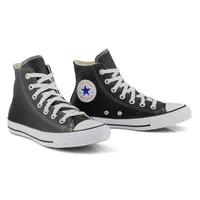 Womens Chuck Taylor All Star Leather Hi Top Sneaker - Black