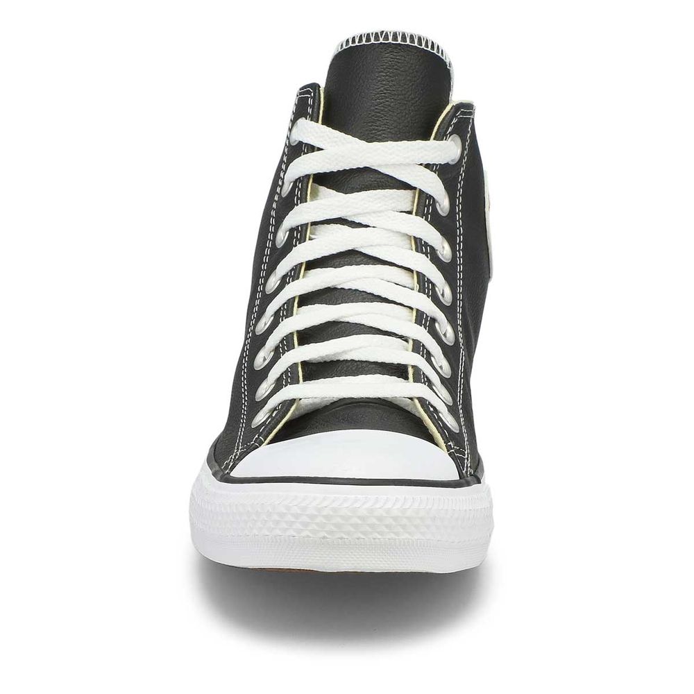 Mens Chuck Taylor All Star Leather Hi Top Sneaker - Black