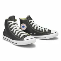 Mens Chuck Taylor All Star Leather Hi Top Sneaker - Black