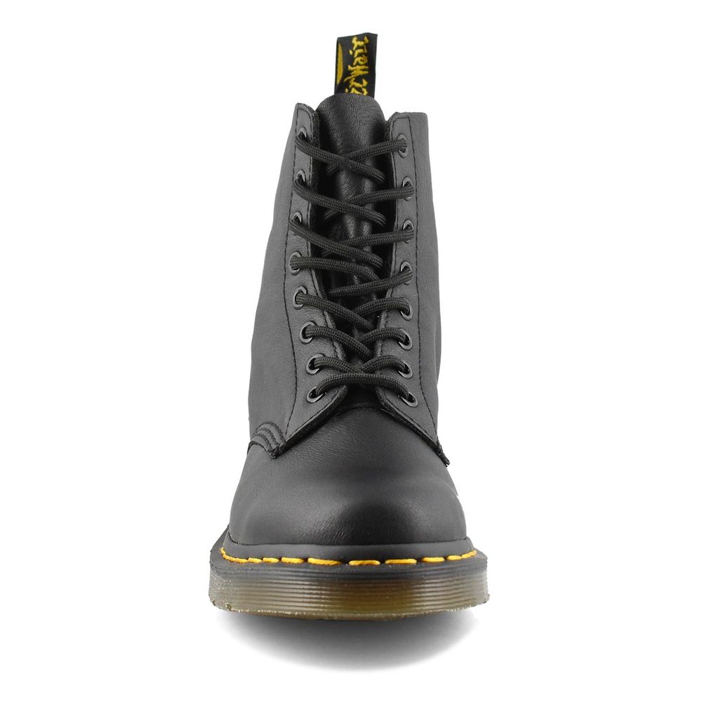 Womens Core Pascal 8-Eye Leather Boot - Black