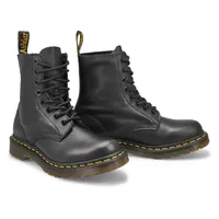 Womens Core Pascal 8-Eye Leather Boot - Black