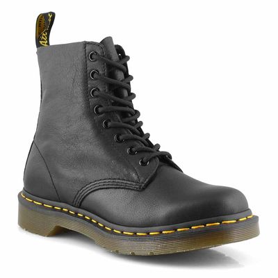 Womens Core Pascal 8-Eye Leather Boot - Black