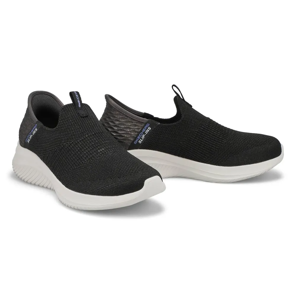 Womens Ultra Flex 3.0 Smooth Step Slip-Ins Sneaker - Black