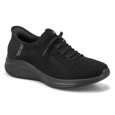 Womens Ultra Flex 3.0 Brilliant Path Slip-Ins Sneaker - Black/Black